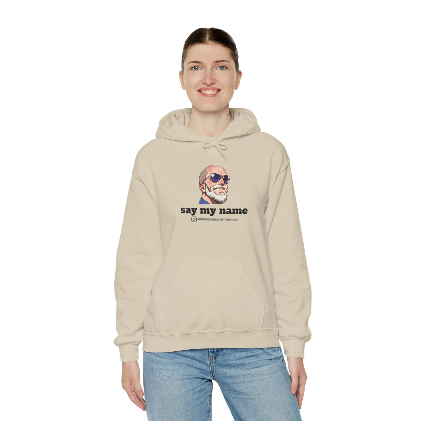 "say my name" Big Head Logo Hoodie