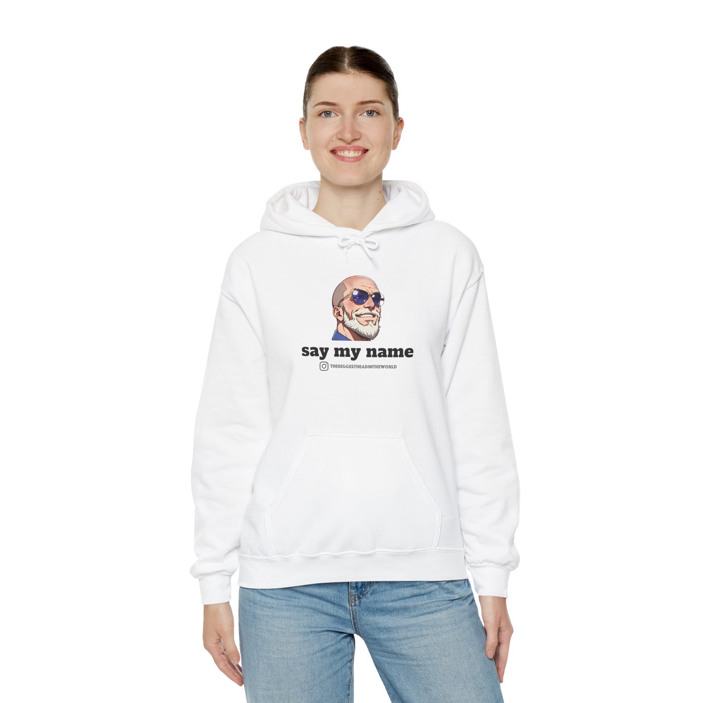 "say my name" Big Head Logo Hoodie