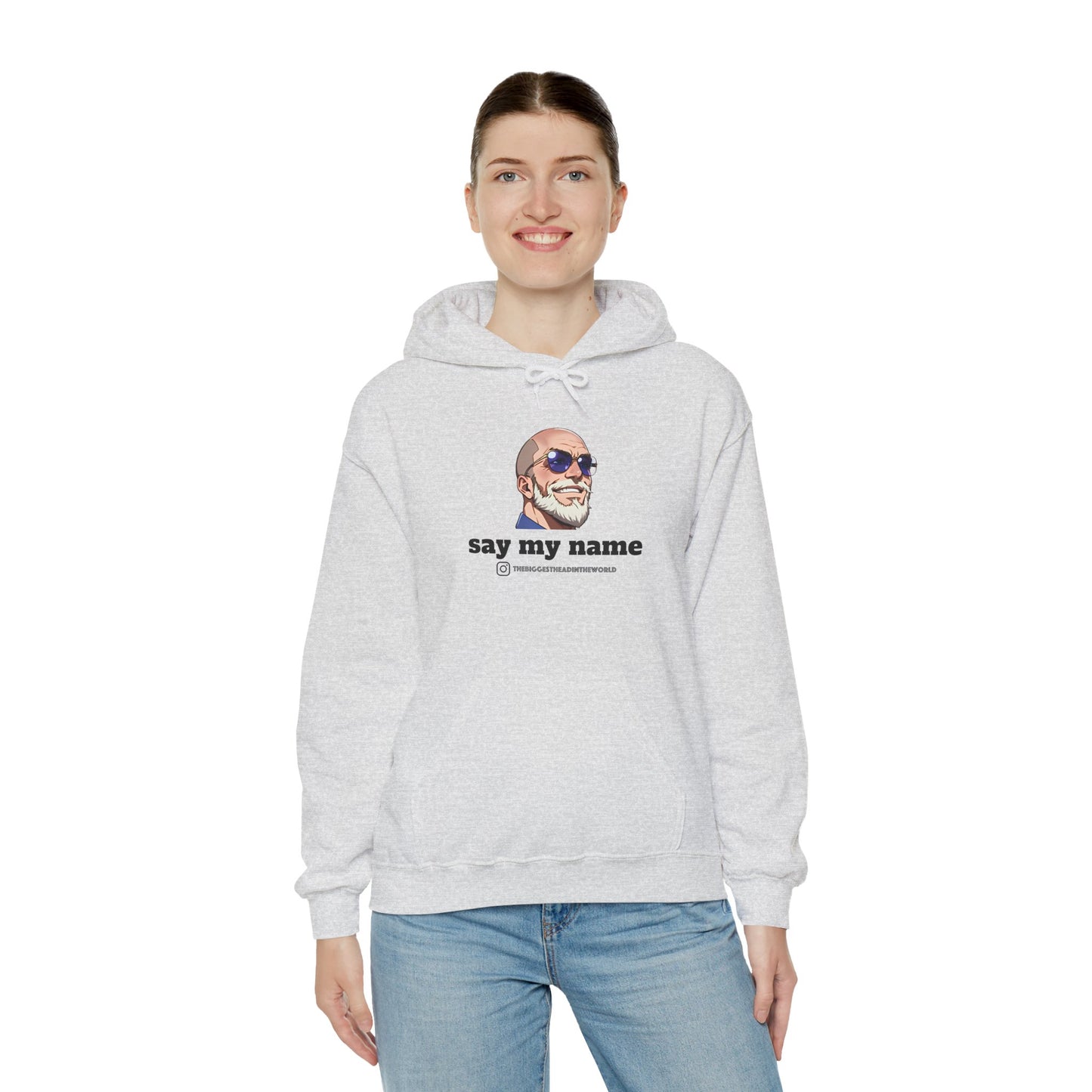 "say my name" Big Head Logo Hoodie