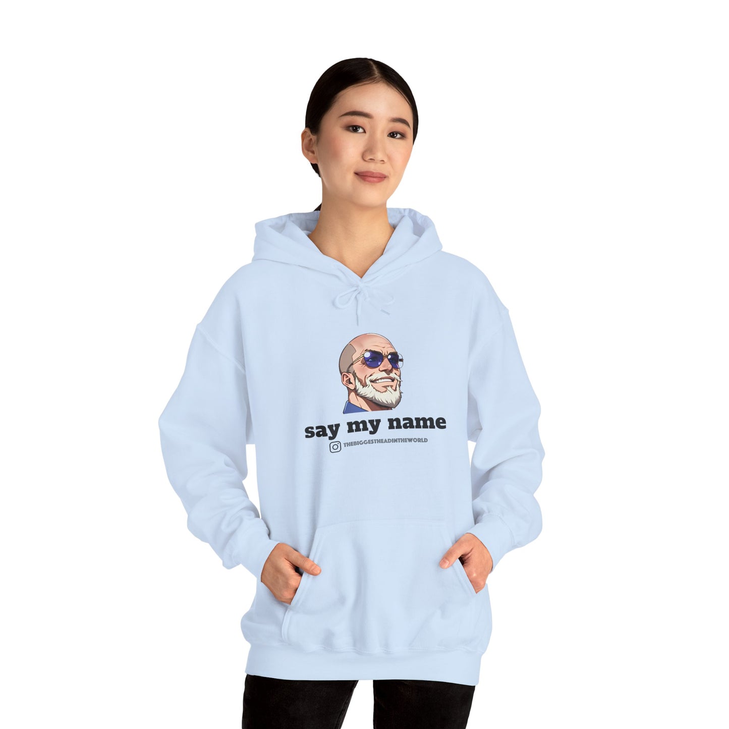 "say my name" Big Head Logo Hoodie