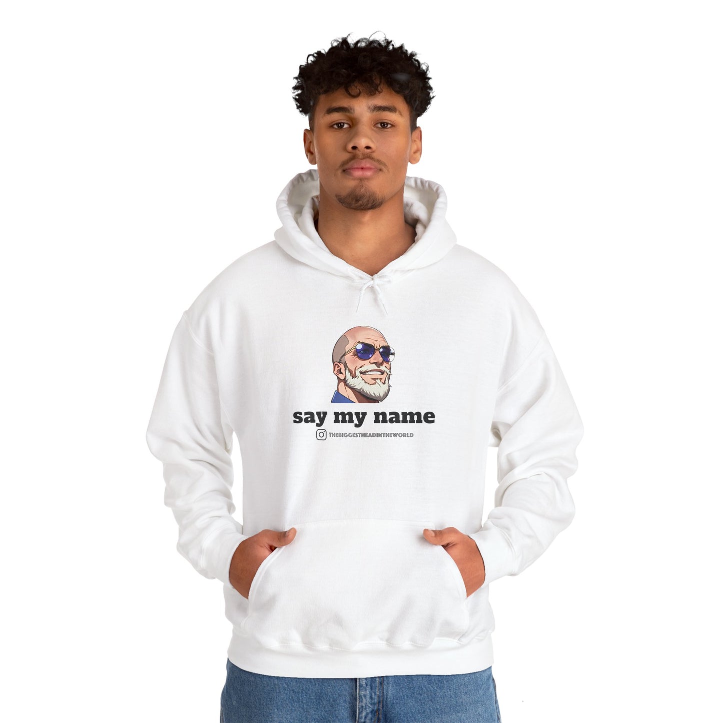 "say my name" Big Head Logo Hoodie
