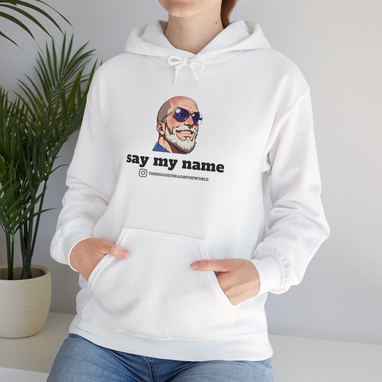 "say my name" Big Head Logo Hoodie