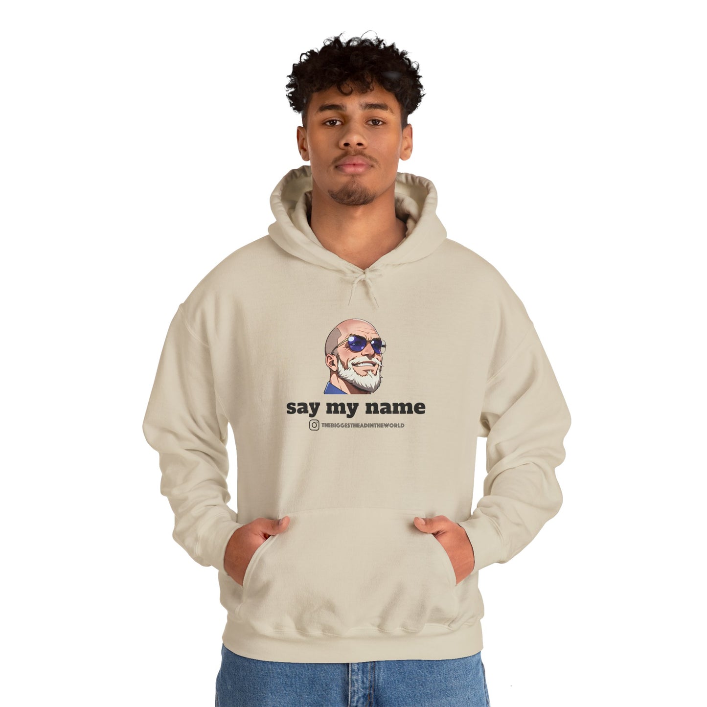 "say my name" Big Head Logo Hoodie